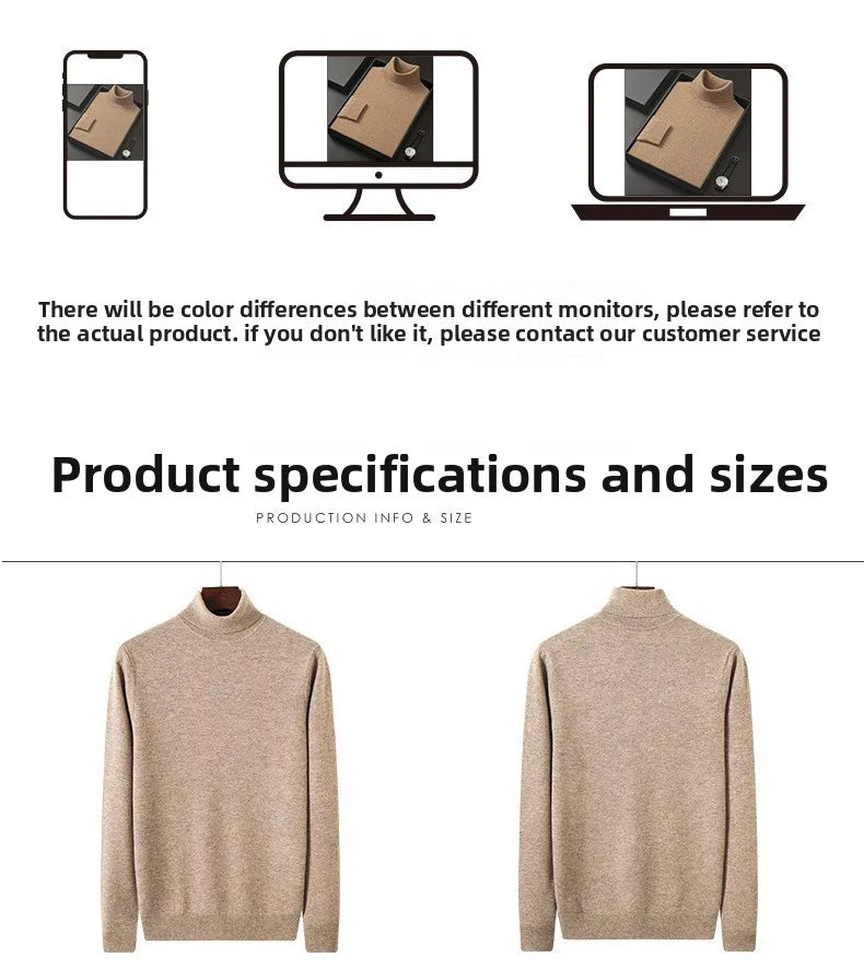 Herren Rollkragen Pullover Sweatshirt Leichter Pulli Sweater Shirt Langarmshirt