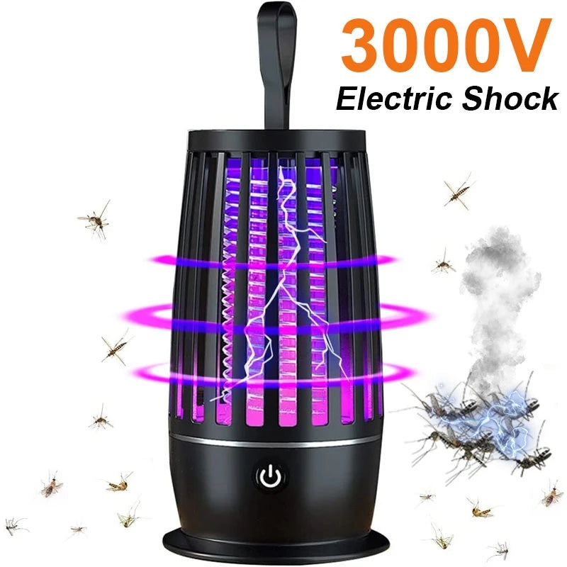 Fliegenfalle Elektrisch Mückenlampe Fliegenfänger Insektenfalle Akku UV-Licht