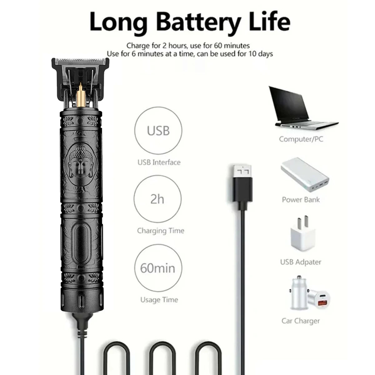 TAGLIACAPELLI PROFESSIONALE RASOIO ELETTRICO MACCHINETTA TRIMMER REGOLA BARBA