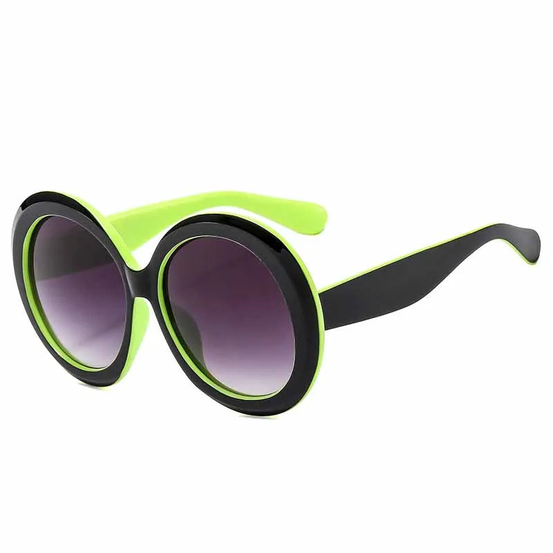 Damen Sonnenbrille Designer Luxus Brille Runde Übergröße Gläser Vintage UV400