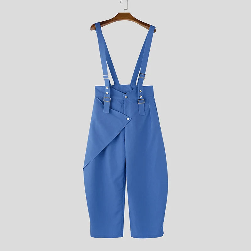 Männer Latzhose Hose Harems Pumphosen Pluderhosen Jogger Overalls Streetwear