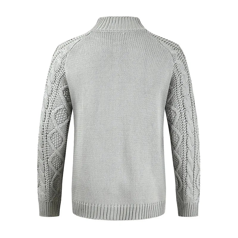 Herren Herbst Jacke Übergangsjacke Sweatjacke Sweater Strickjacke mit Zopfmuster