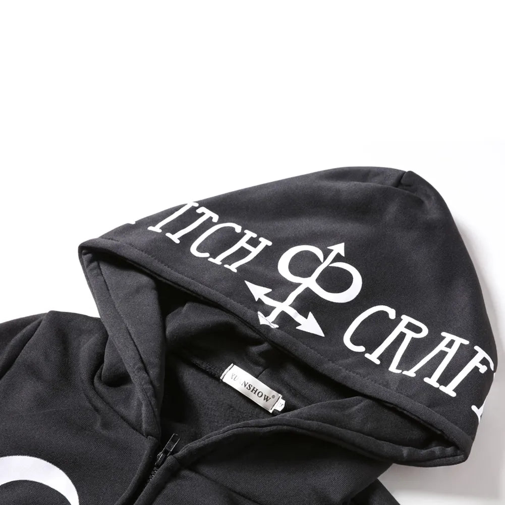 Gothic Kapuzenpullover Sweatjacke Zip Hoodie Sweatshirt Pullover Pulli Damen