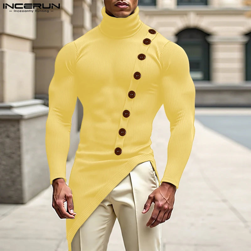 Herren Rollkragen Pullover Sweatshirt Leichter Pulli Sweater Shirt Langarmshirt
