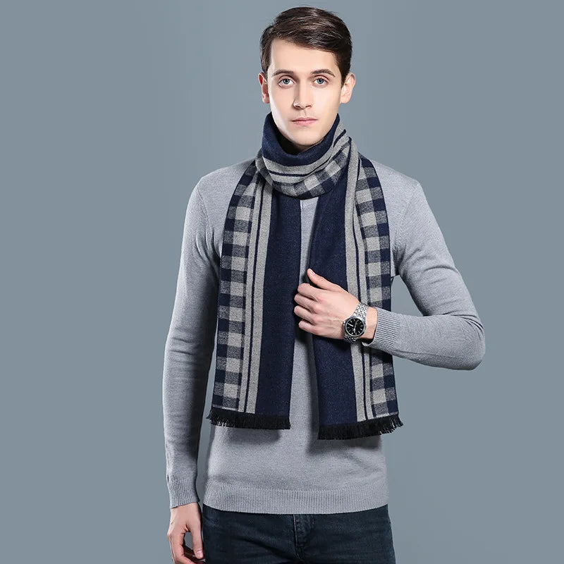 Herren Schal Winterschal Stola Schlauchschal Halstuch Wollschal Strickschal Loop