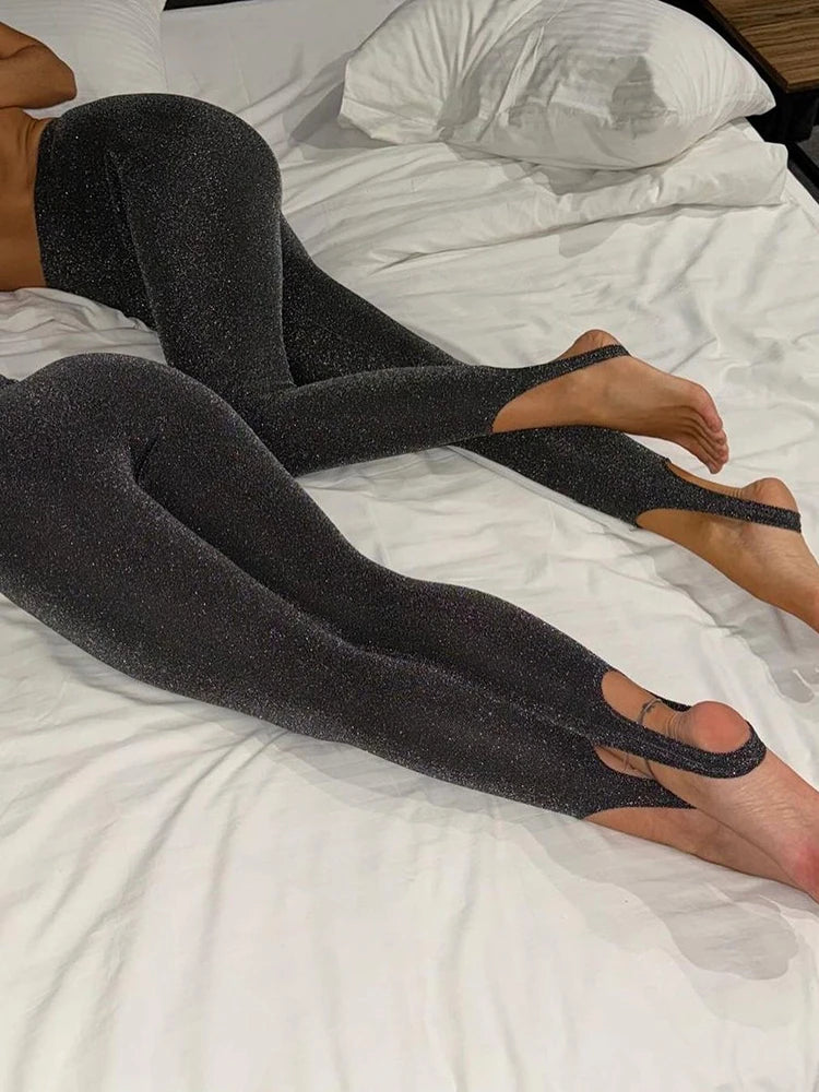 Frauen Herbst Seiden glänzende Strumpfhose Blickdicht Hose Leggins Stretch Hose