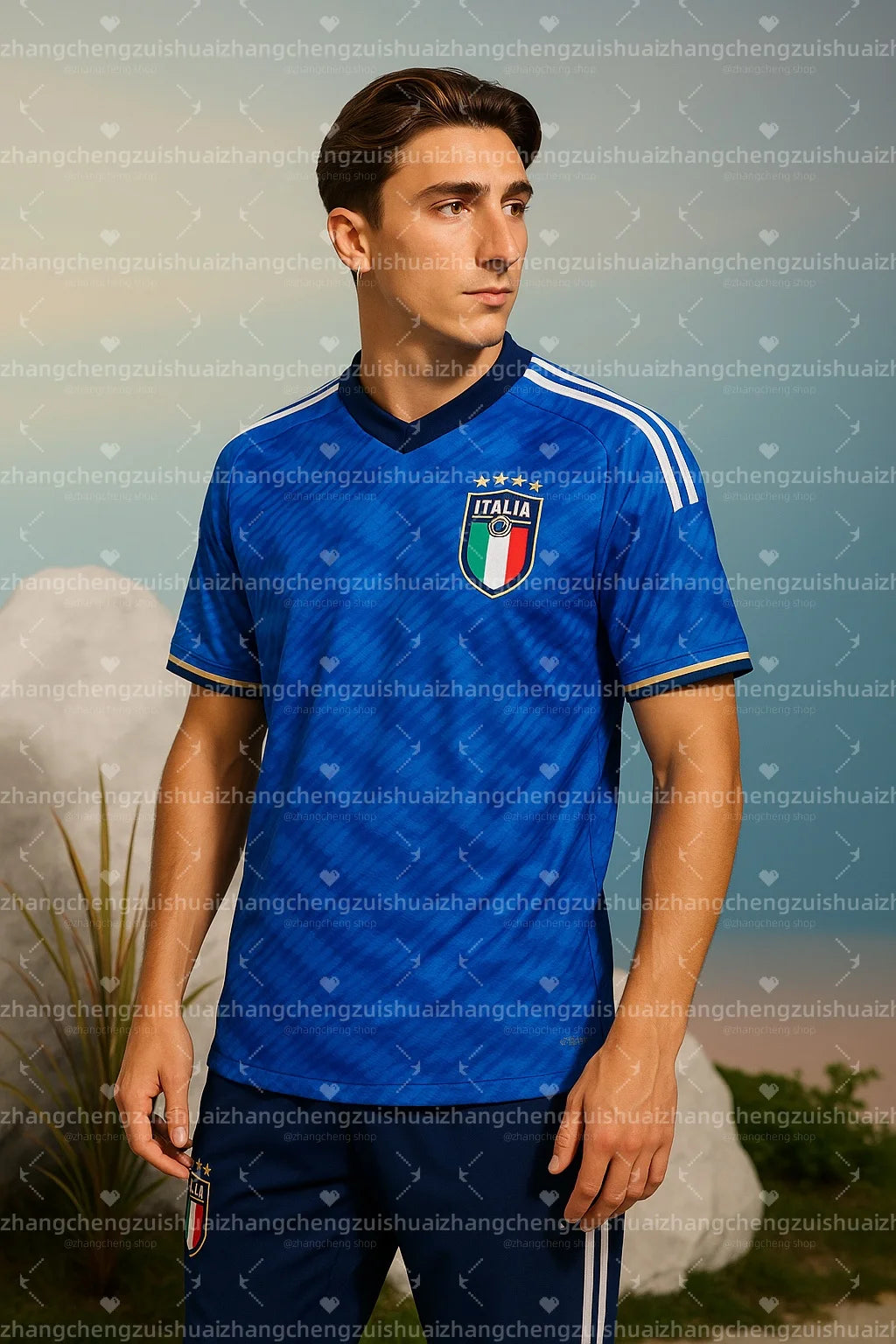 T-Shirt Uomo Manica Corta Italia Tops Maglietta Camicia Maglia Italy