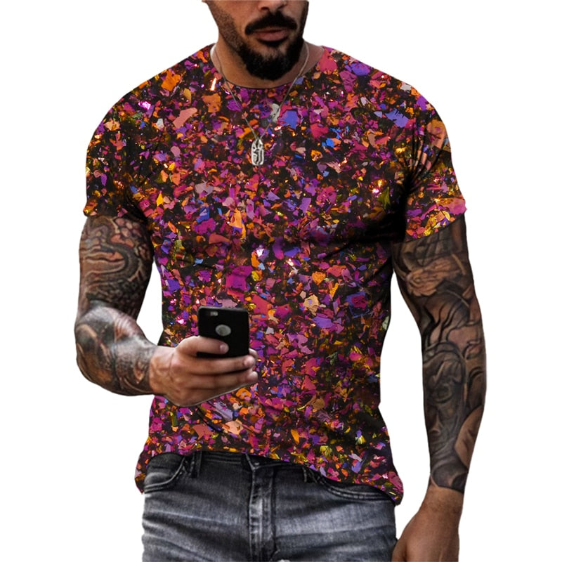 Herren Fashion Vintage 3D T-Shirt Rundhals Unisex Sommer Streetwear
