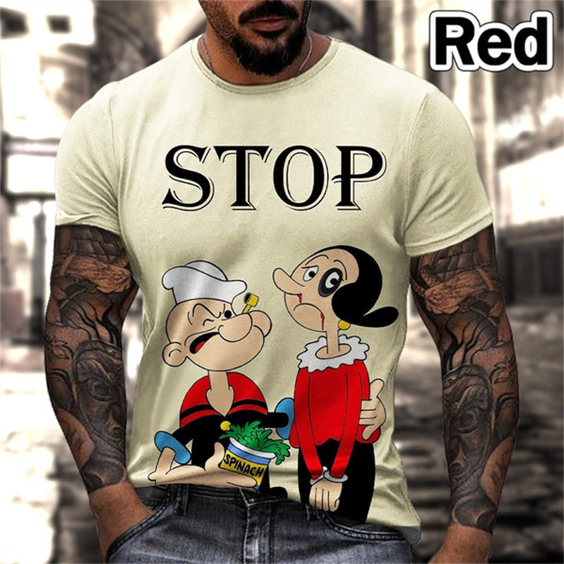 Herren Fashion Vintage 3D T-Shirt Rundhals Unisex Sommer Streetwear