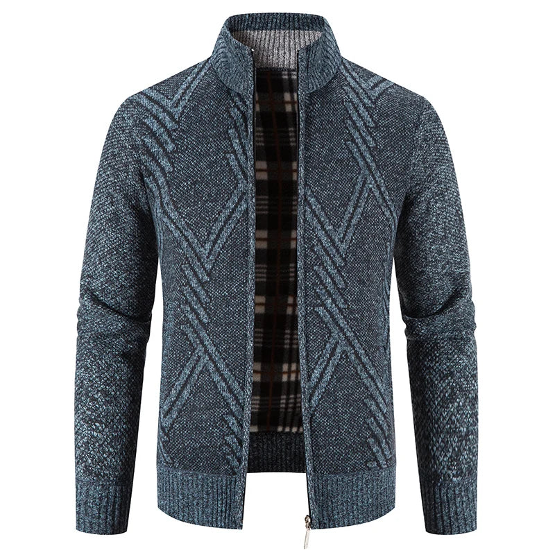 Herren Herbst Jacke Übergangsjacke Warme Sweatjacke Zipper Sweater Strickjacke