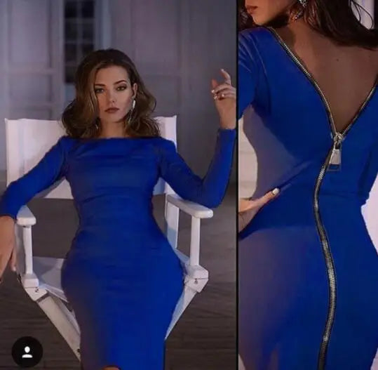 Damen Abendkleid Langarm Kleid Rock Wollkleid Cocktailkleid Strickkleid Bodycon