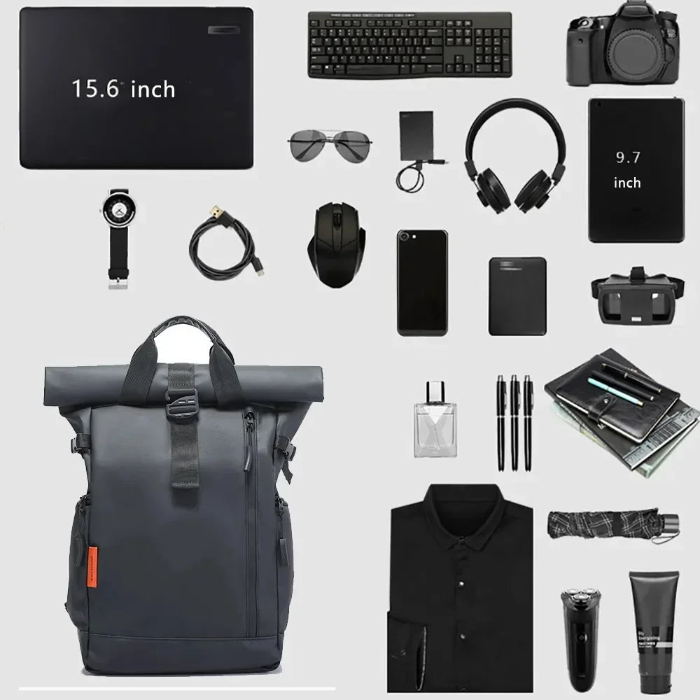 Fahrradrucksack RollTop Rucksack Herren 20-35L wasserdicht Laptop Tasche Damen