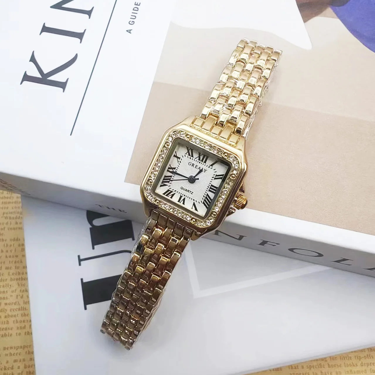 Damen Armbanduhr Quarzuhr Luxus Quartz Armband Uhr Chronograph Business Damenuhr