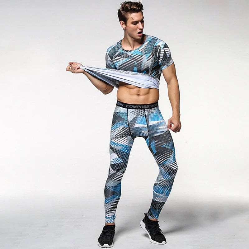 Herren Leggings Sporthose Jogginghose Trainingshose Lauf Hose Kompressionshose