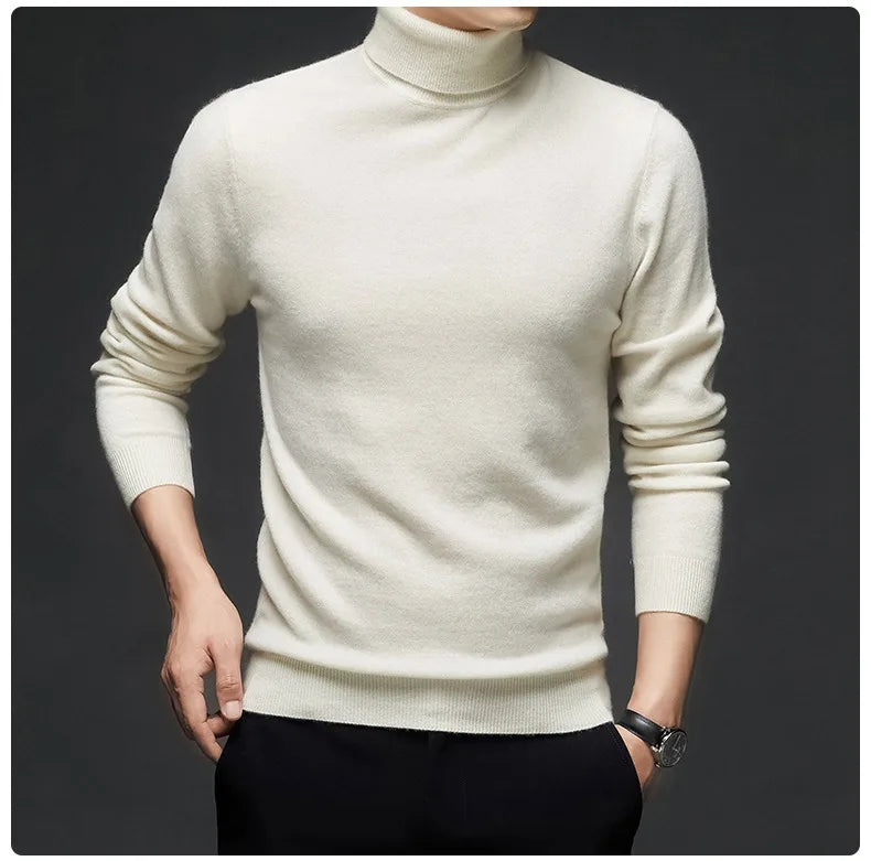 Herren Rollkragen Pullover Sweatshirt Leichter Pulli Sweater Shirt Langarmshirt