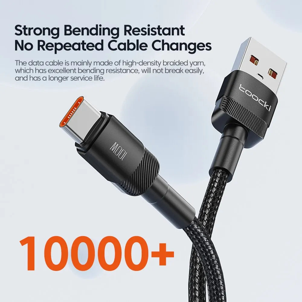 USB C Schnell Ladekabel 2m 100W LED Anzeige Datenkabel Für iPhone Samsung