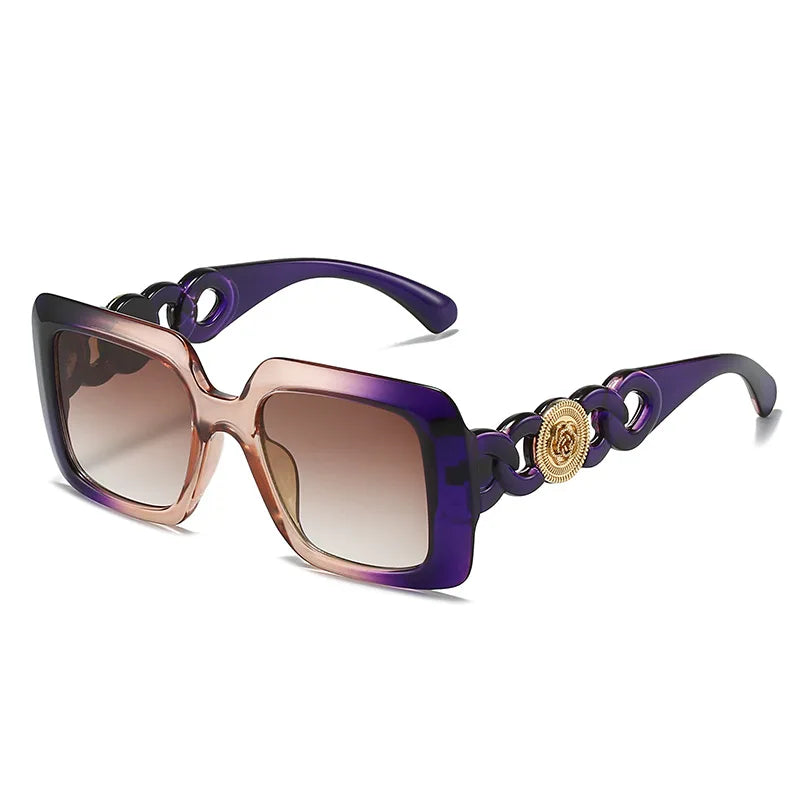 Damen Sonnenbrille Designer Luxus Brille Quadratische Gläser Vintage UV400