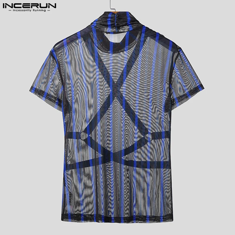 Maglietta Uomo Shirt T-Shirt Canottiera Camicia Maglia Sexy Body Trasparente Top