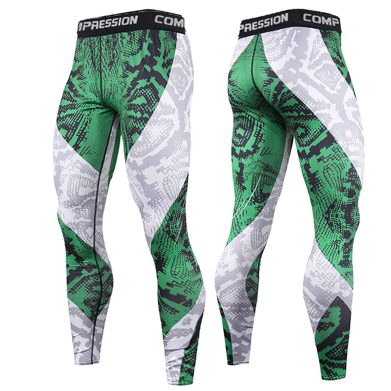 Pantaloni a Compressione da Uomo Leggings Calcio Corsa Palestra Leggins Calza