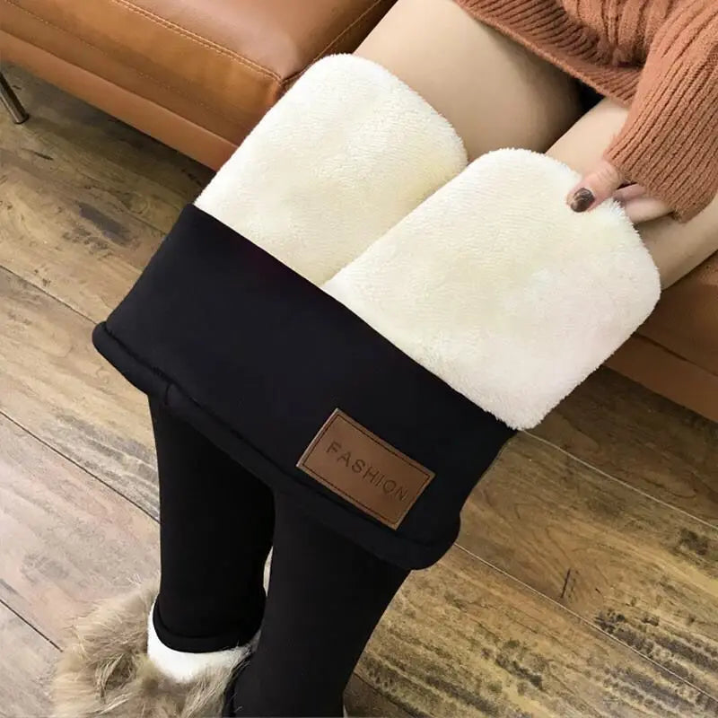 Frauen Hose Winter Leggins Warm Thermohose Innenfleece Blickdichte Strumpfhose
