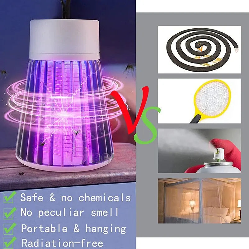Fliegenfalle Elektrisch Mückenlampe Fliegenfänger Insektenfalle Akku UV-Licht