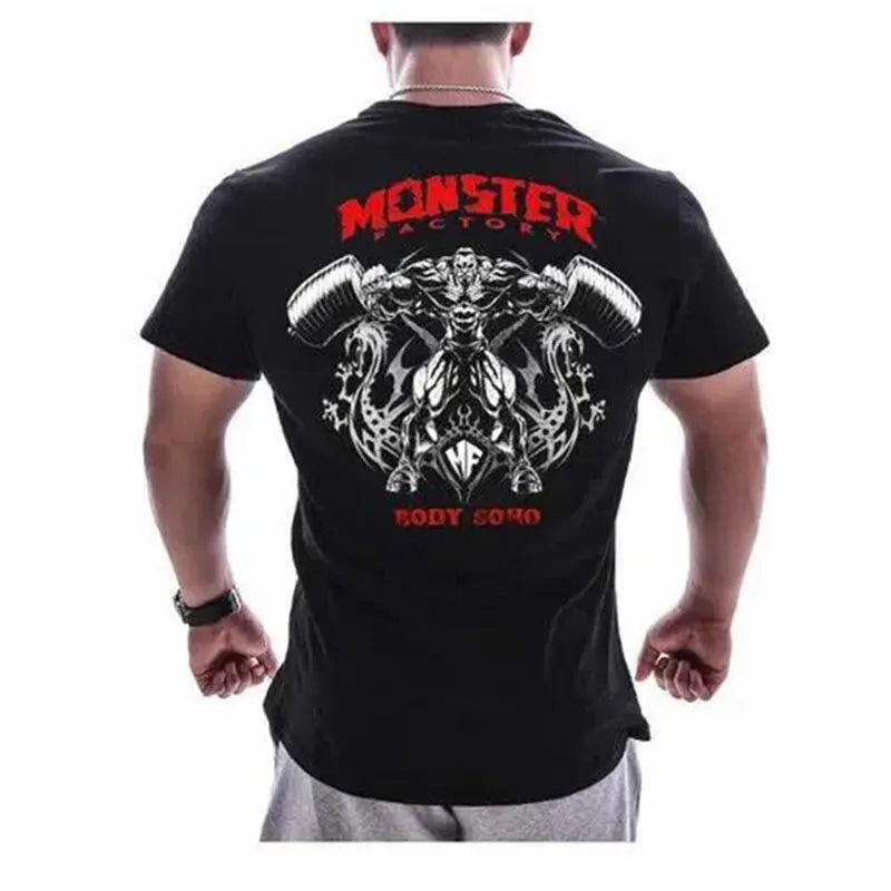Herren Gym Fitness Viking Tattoo 3D T-Shirt Rundhals Unisex Streetwear