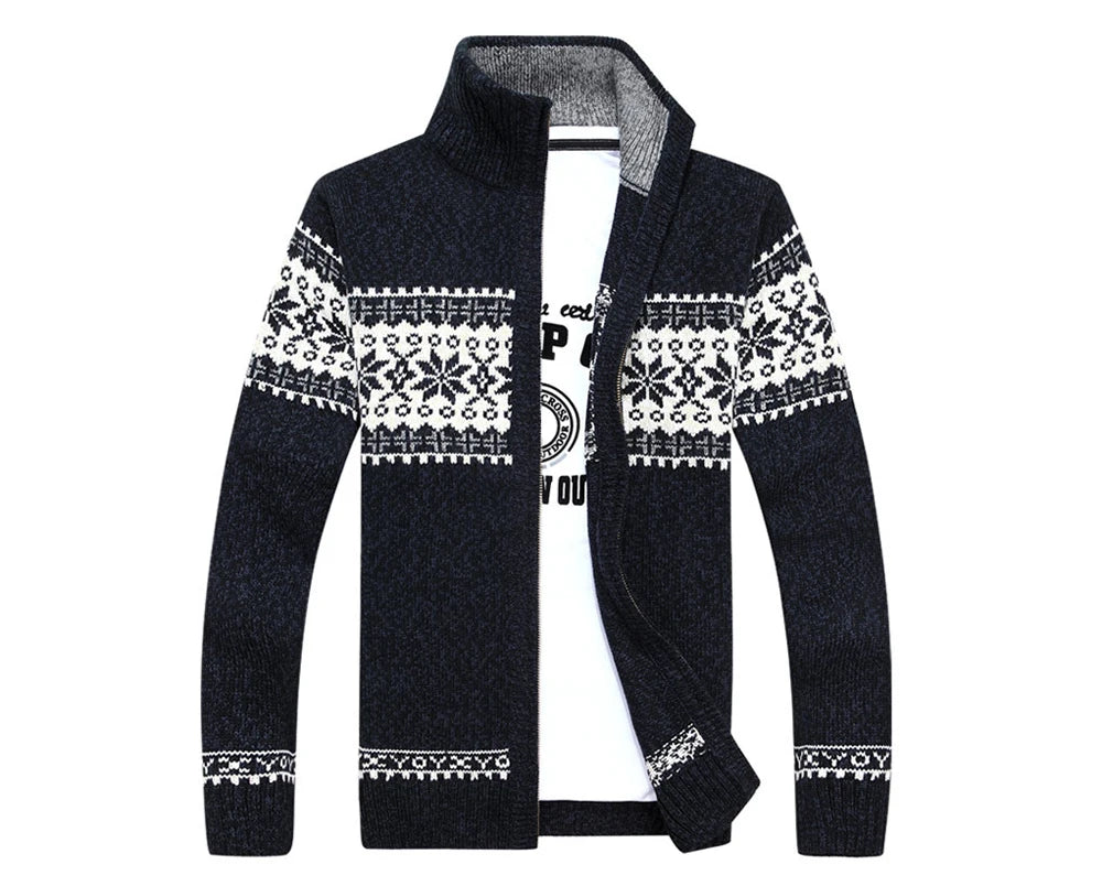 Herren Herbst Jacke Übergangsjacke Warme Sweatjacke Zipper Sweater Strickjacke
