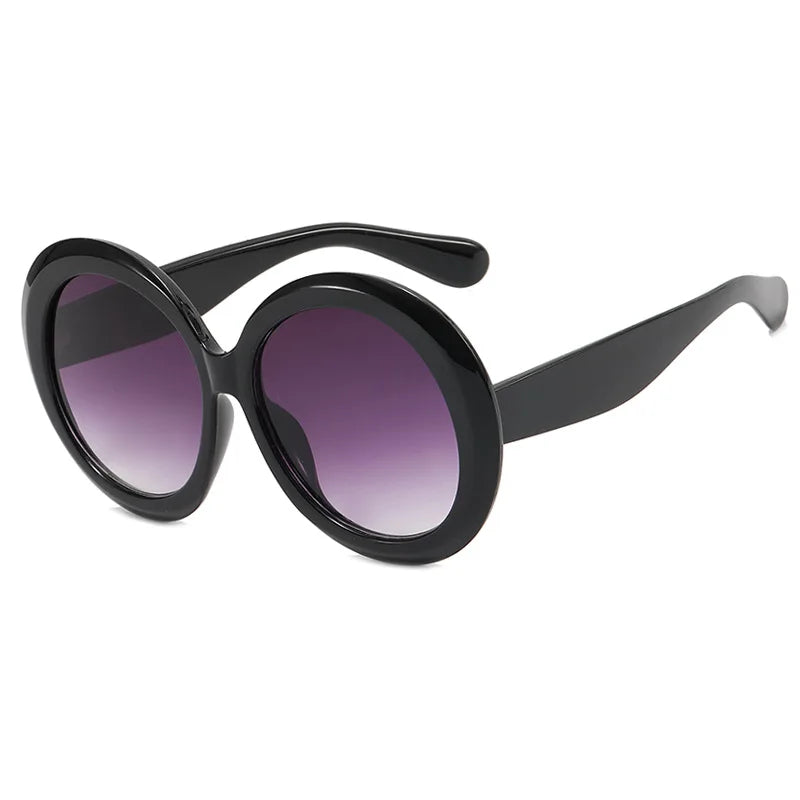 JNPCXI Übergroße Runde Sonnenbrille Frauen Männer Luxus Marke Großen Rahmen Sonnenbrille Brille Große Shades Unisex Reiten Brillen