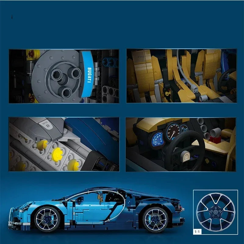 Technik Spielzeug Bugatti Modell Puzzle 2314 Teile 31CM Bausatz Kinder Geschenke
