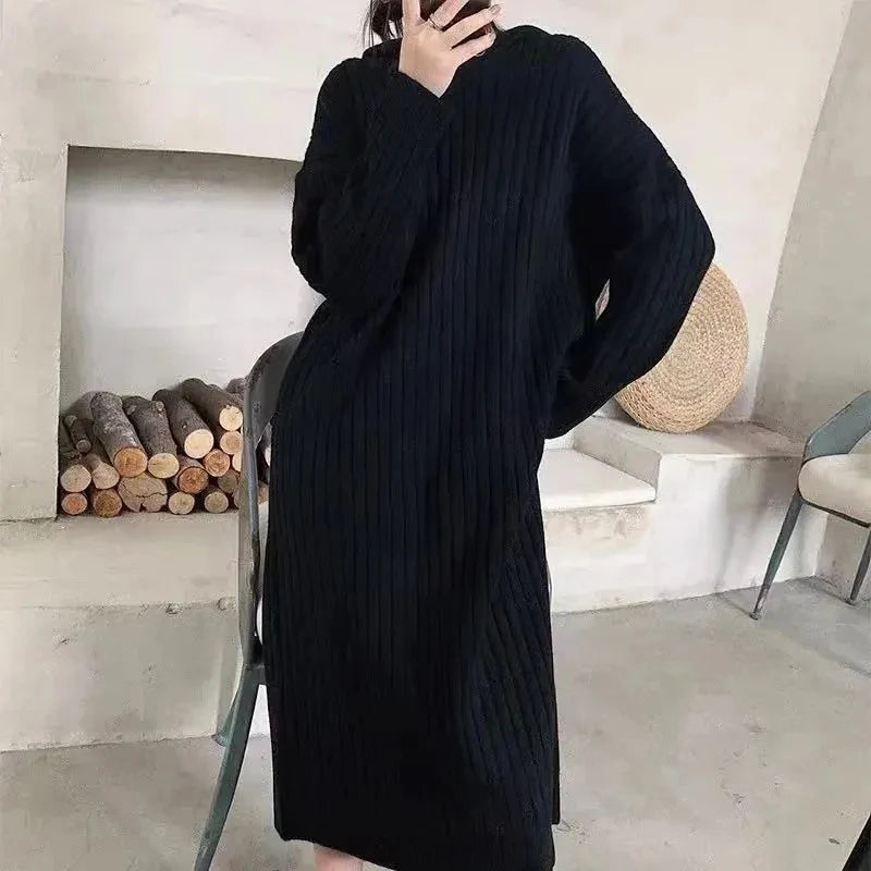 Damen Kapuzenpullover Pullikleid Hoodie Sweatshirt Longtops Tunika Jumper Kleid