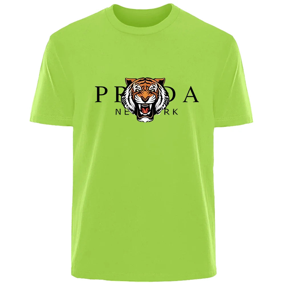 Männer T-Shirt Tiger Herrenmode Shirts Hemden Streetwear 100% Baumwolle Tank Top