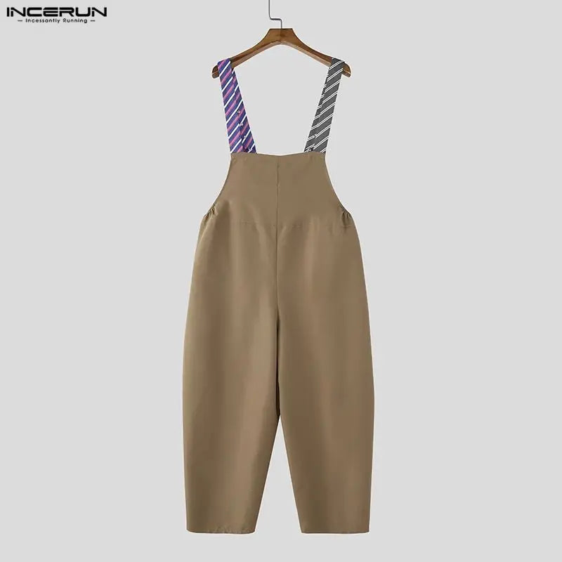Männer Latzhose Hose Harems Pumphosen Pluderhosen Jogger Overalls Streetwear