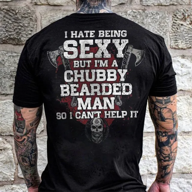 Herren Gym Fitness Vikings Tattoo 3D T-Shirt Rundhals Unisex Streetwear