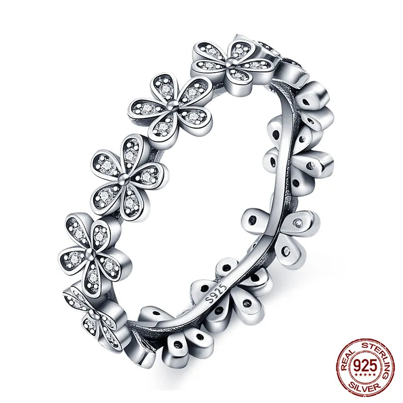 Massiv Sterling Silber 925 Ring filigran Fashion Damenring mit AAA Zirkonia