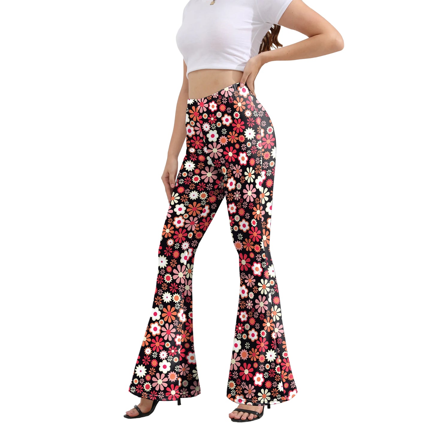 Pantaloni Yoga donna a gamba larga Leggins Svasati Sportivi Fitness Tuta Retro