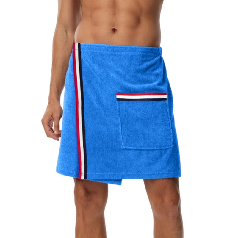 Saunatuch Herren Handtuch Saunakilt Sarong Kilt Wellness Sauna Tuch mit Tasche