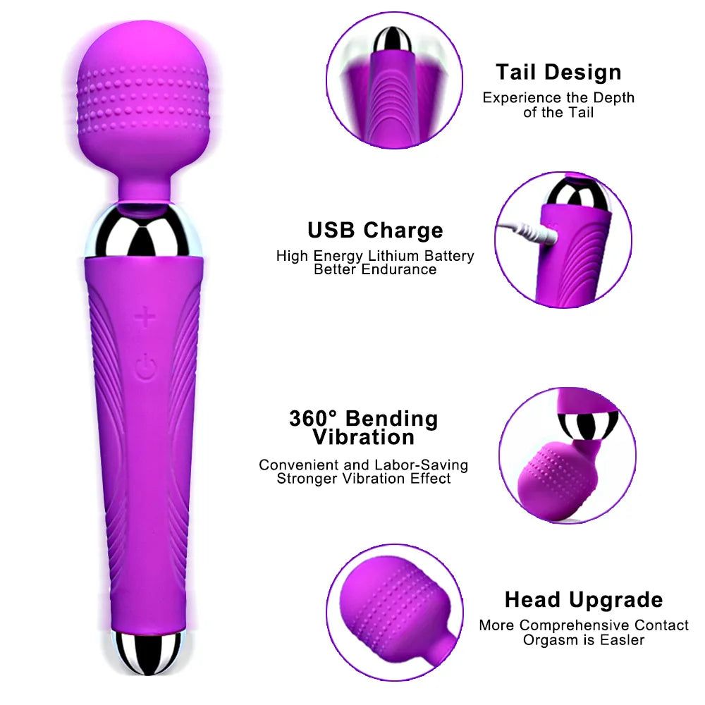Silikon Dildo G-Punkt Vibrator 20 modi Sexspielzeug für Frauen Klitoris