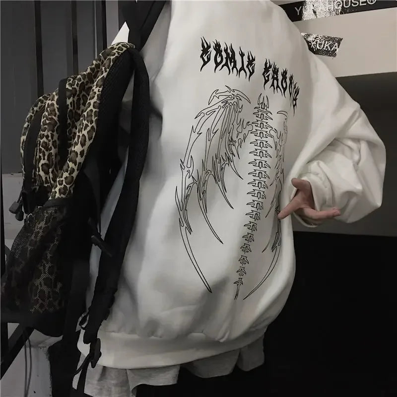 Gothic Kapuzenpullover Sweatshirt Fleece Hoodie Pulli Damen Kapuzenpulli Shirt