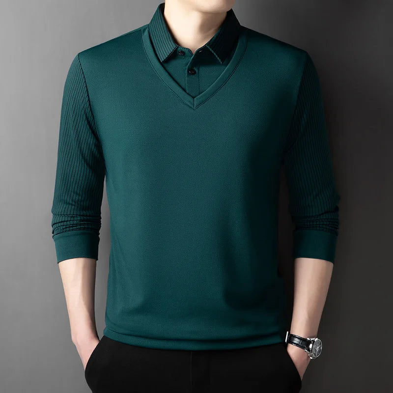 Herren Poloshirt POLO Shirt T-Shirt Langarm Zipper Hemd Fashion Polohemd Top NEU