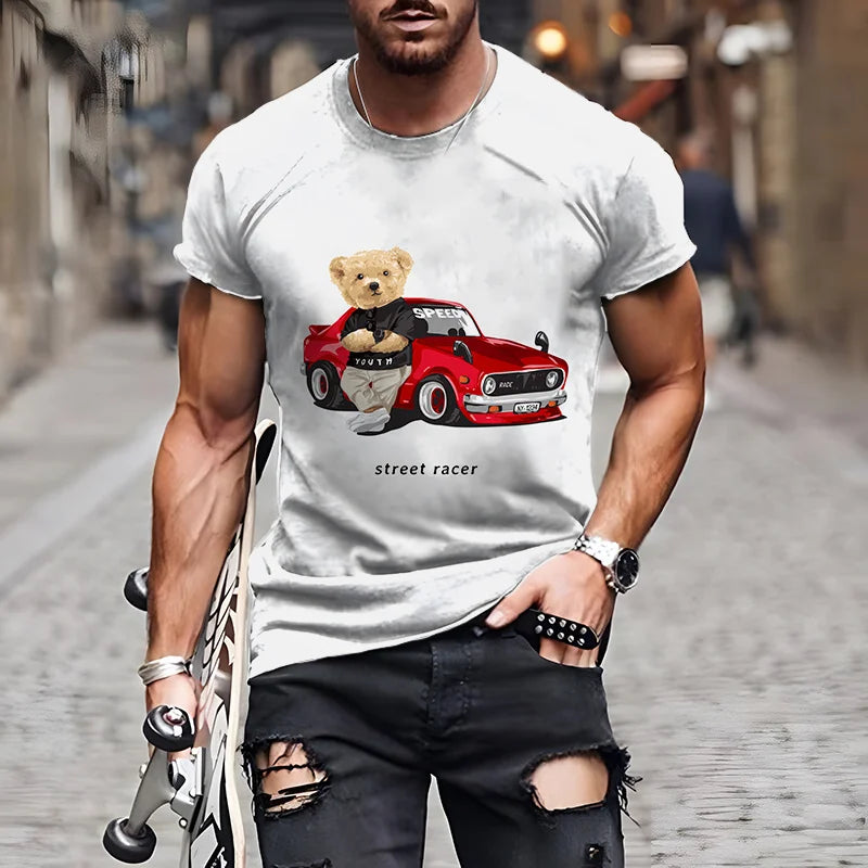 Fashion Herren Shirt Funny Baby Bear T-Shirt Rundhals Tops Sommer Streetwear