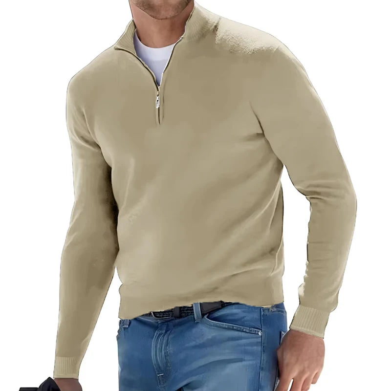 Herren Pullover Sweatshirt Troyer Pulli Sweater Stehkragen Zipper Langarmpulli