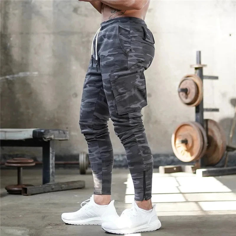 Herren Sporthose Jogger Jogginghose Sweatpants Trainingshose Cargo Hose mit Zip