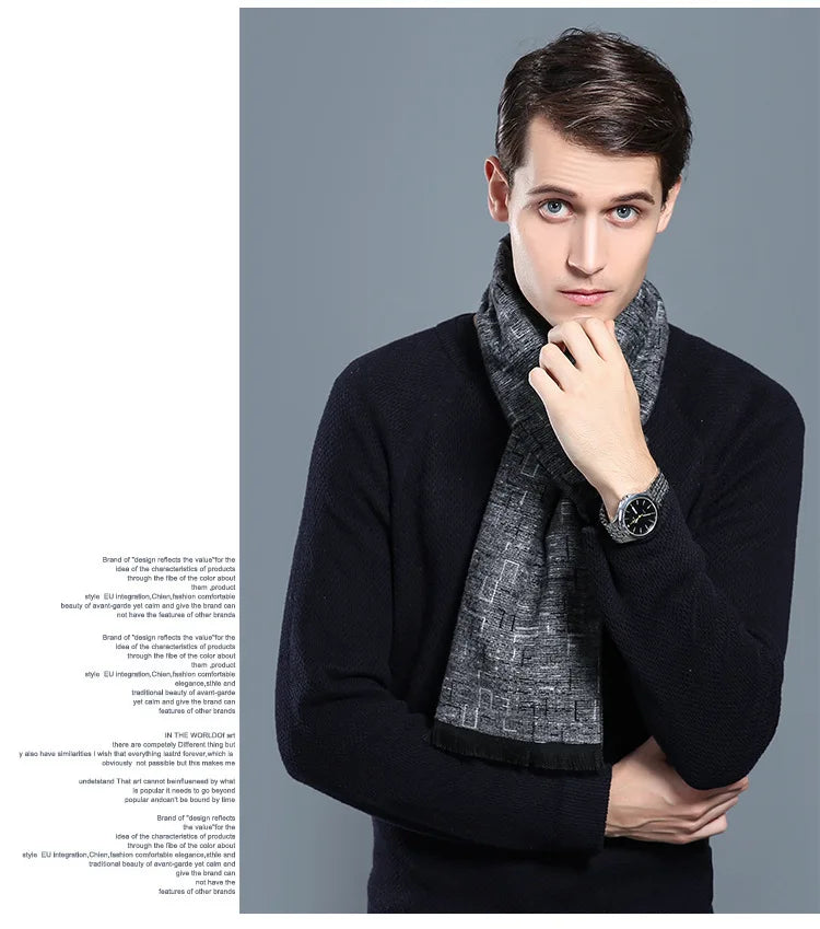 Herren Schal Winterschal Stola Schlauchschal Halstuch Wollschal Strickschal Loop