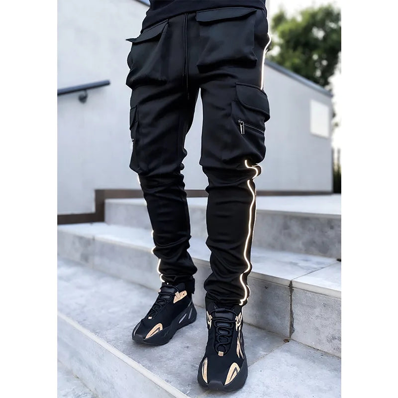 Herren Sporthose Jogger Jogginghose Sweatpants Trainingshose Cargo Hose mit Zip