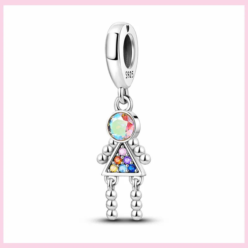 Charms Anhänger 925er Sterling Silber Armband Muranoglasperlen Damen Glas Beads