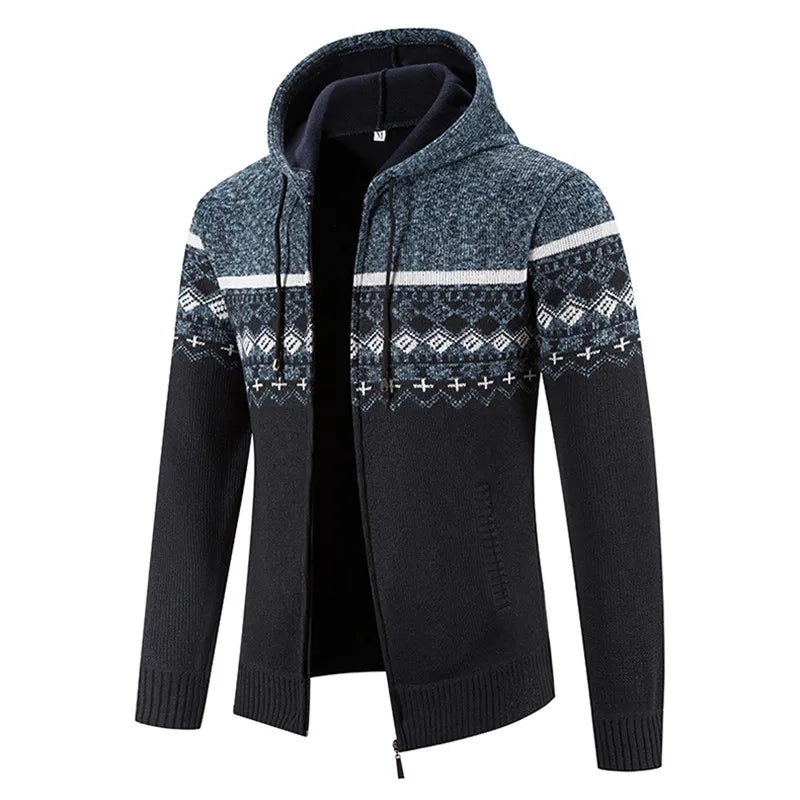 Herren Herbst Jacke Übergangsjacke Warme Sweatjacke Zipper Sweater Strickjacke