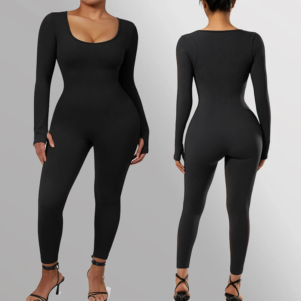 Damen Overall Bodycon Jumpsuit Streetwear Fitness-Strampler Playsuit Bodysuit