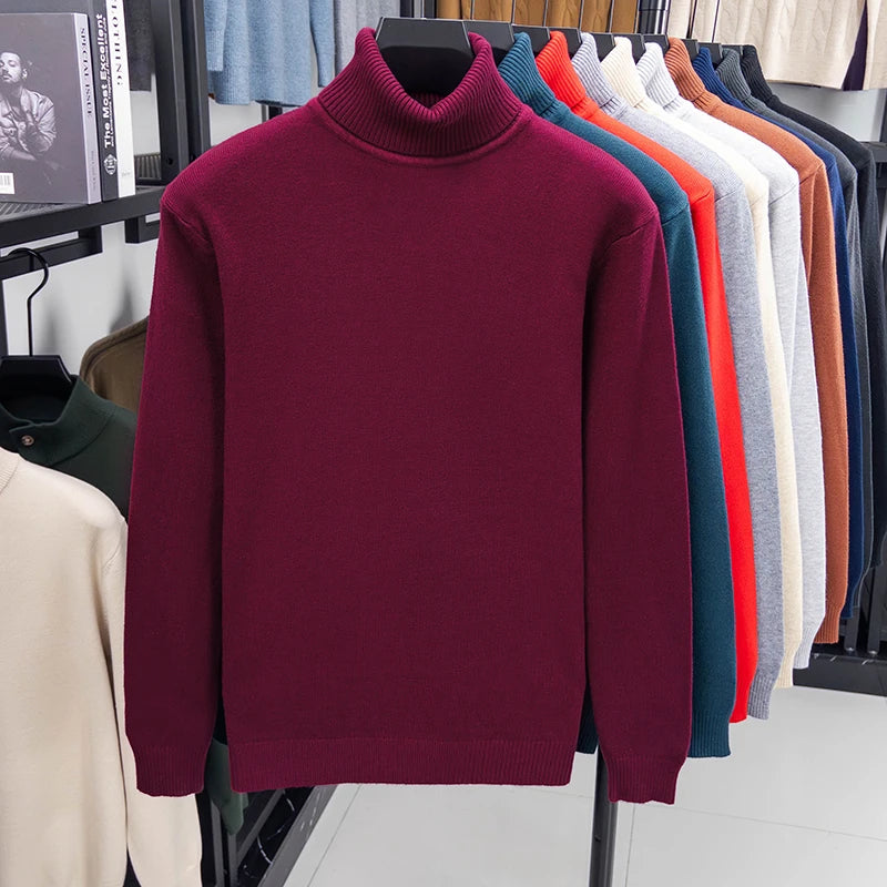 Herren Rollkragen Pullover Sweatshirt Leichter Pulli Sweater Shirt Langarmshirt