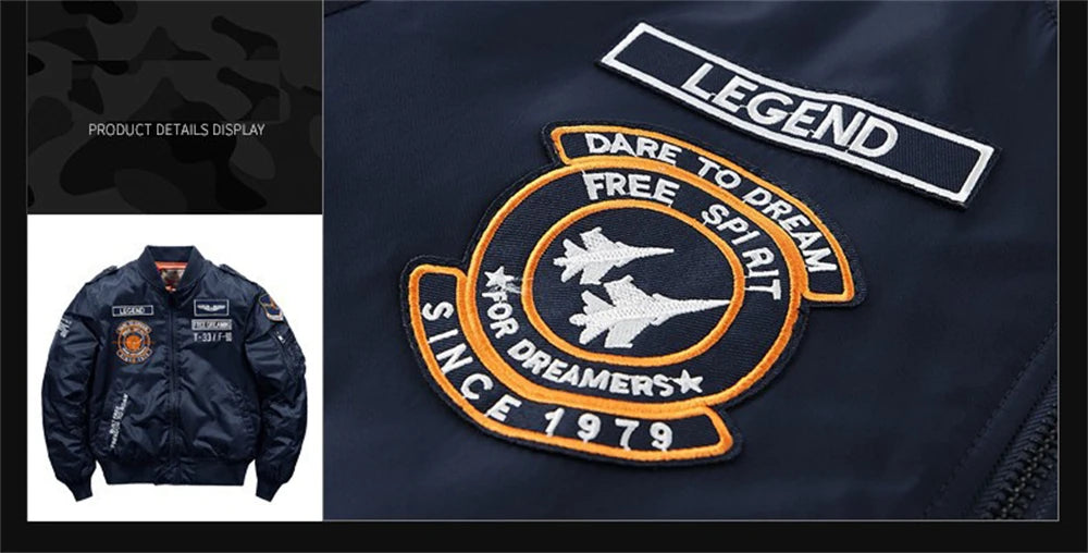 MA-1 Bomber Jacke Fliegerjacke Baseball Pilotenjacke Baseballjacke Air Force