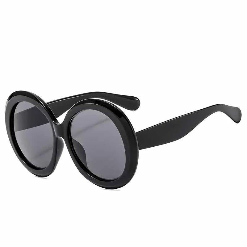 Damen Sonnenbrille Designer Luxus Brille Runde Übergröße Gläser Vintage UV400